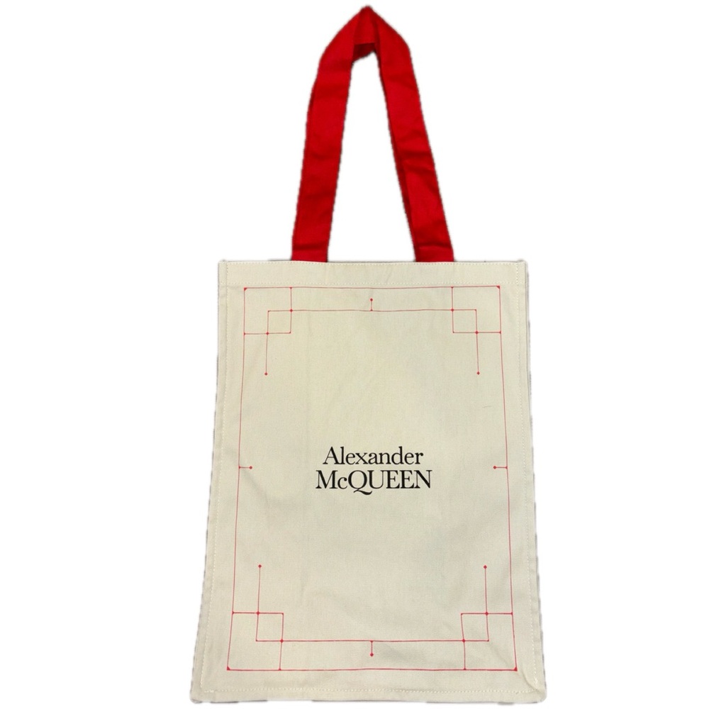 Alexander McQueen Red Strap Canvas Tote
